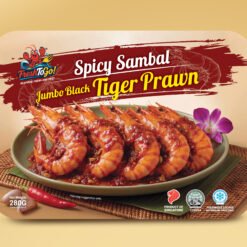 Halal Ready-to-Eat Spicy Sambal Jumbo Black Tiger Prawn (Single Pack/280g) Heat & Eat 加热即食烧烤香辣特大老虎虾