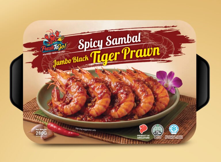 Halal Ready-to-Eat Spicy Sambal Jumbo Black Tiger Prawn (Single Pack/280g) Heat & Eat 加热即食烧烤香辣特大老虎虾